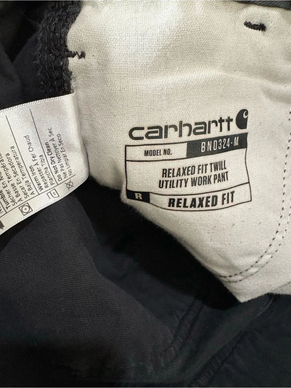 Carhartt Men's 32X32 Black Utility Work Wear Relaxed Fit Carpenter Pants stains